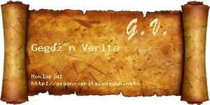 Gegán Verita névjegykártya
